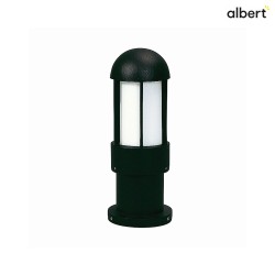 Sokkellampe Type nr. 0521, IP44, hjde 40.5cm, E27 QA55 maks. 57W, Stbt aluminium / Opalglas, sort matt