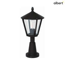 Pedestal luminaire Country style modern Type No. 0529, IP44, 56.5cm, E27 QA55 max. 57W, cast alu / acrylic glass, black matt