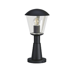 Sokkellampe Type nr. 0554, IP54 IK08, højde 40.5cm, E27 QA55 maks. 57W, aluminium / plast klar, slagfast, sort matt
