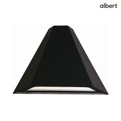 Outdoor Wall luminaire Type No. 0673, trapezoidal shape, IP44, E27 QA55 max. 57W, cast alu / glass inset satined, black matt
