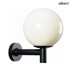Outdoor Wall luminaire Type No. 0800 with white ball  35cm, IP44, E27 A60 max. 100W, cast alu / plastic, black matt