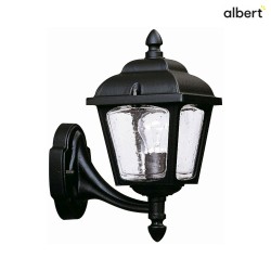 Outdoor Wall luminaire Country style double dome square, Type No. 1812, standing on wall bracket, E27, cast alu, black matt