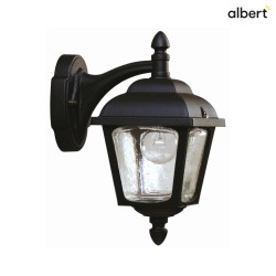 Outdoor Wall luminaire Country style double dome square, Type No. 1813, hanging on wall bracket, E27, cast alu, black matt