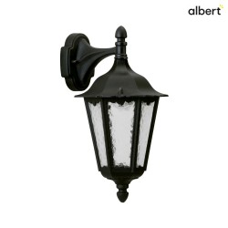 Outdoor Wall luminaire Country style Type No. 1819, hanging with wall bracket, IP23, E27 QA55 57W, cast alu, glass, black
