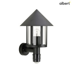 Outdoor Wall luminaire Country style Conical roof modern Type No. 1824 with motion sensor, cast alu, glass clear, black matt