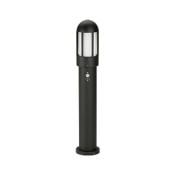 Pullertlampe Type nr. 2015 med bev�gelsesdetektor (Type 2002), IP44, h�jde 83.5cm, E27 QA55, St�bt alu / glas, sort matt