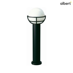 Bollard light Type No. 2030, with ball shade  23cm, IP44, height 80cm, E27 QA55 max. 57W, cast alu / opal glass, black matt