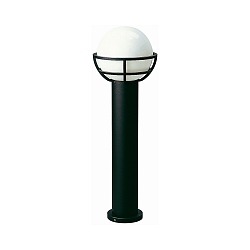 Bollard light Type No. 2030, with ball shade � 23cm, IP44, height 80cm, E27 QA55 max. 57W, cast alu / opal glass, black matt
