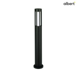 Pullertlampe Type nr. 2043, IP44, hjde 90cm, E27 maks. 20W (LED), Stbt aluminium / Opalglas, sort matt