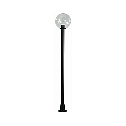 Udendørs Mastlampe Type nr. 2054, Ø 30cm, højde 185cm, IP44, E27 A65 maks. 150W, kugle gennemsigtig, sort