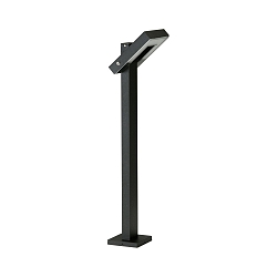 LED Pullertlampe Type nr. 2091, IP54, h�jde 90cm, 16W 3000K 1600lm, svingbar 120�, St�bt aluminium / satin glas, sort matt