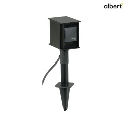 Outdoor Socket spike, IP44, without switching function, cast alu, incl. 250cm connector cable, black, 2-way
