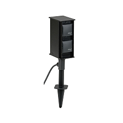 Udend�rs Sokkel spyd, IP44, uden Skiftefunktion, St�bt aluminium, inkl. 250cm forbindelseskabel, sort, 4-vejs