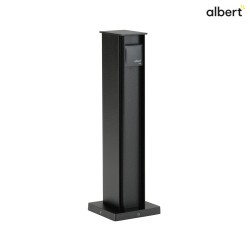 Outdoor Socket column, IP44, height 50cm, cast alu, black, 2-way
