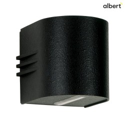 LED Outdoor Wall Spot Type No. 2306 - 2-sided, tight/tight, round, IP44, 230V AC/DC, 6W 3000K 660lm, fixed, lens clear, black