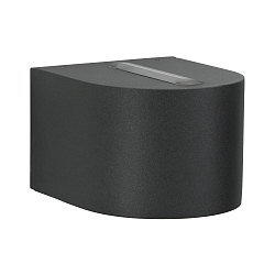 LED Outdoor Wall Spot Type No. 2339 - 2-sided, tight/wide, round, IP44, 230V AC/DC, 6W 3000K 660lm, lens clear + glass, black
