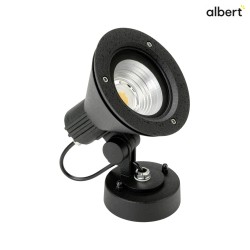 LED Outdoor Wall Spot Type No. 2355, IP54, 16W 3000K 2240lm 30, rotatable and pivotable, dimmable, cast alu, black matt