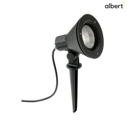 LED Ground Spike Spot Type No. 2356, IP54, 16W 3000K 2240lm 30, rotatable and pivotable, dimmable, cast alu, black matt
