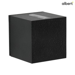 LED Outdoor Wall Spot Type No. 2371 - 2-sided, tight/wide, square, IP44, 230V AC/DC, 2x 3W 3000K 330lm, lens + glass, black