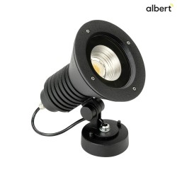 LED Outdoor Wall Spot Type No. 2381, IP54, 29W 3000K 4480lm 30, rotatable and pivotable, dimmable, cast alu, black matt