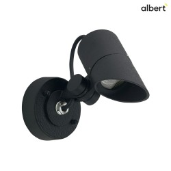 Outdoor Wall Spot Type No. 2391, IP54, GU10 PAR16 max. 50W, rotatable and pivotable, dimmable, black matt