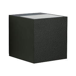 LED Outdoor Wall Spot Type No. 2417 - 2-sided, wide/wide, square, IP44, 230V AC/DC, 13.4W 3000K 1200lm, glass, black