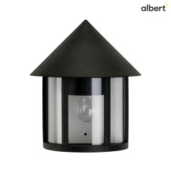 Outdoor Wall luminaire Country style Conical roof modern Type No. 3222, half shape, IP44, E27, cast alu / clear, black matt