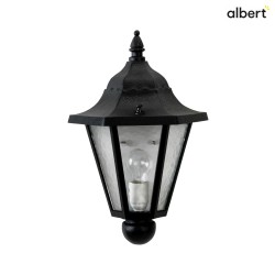 Outdoor Wall luminaire Country style Type No. 3229, half round, IP23, E27 QA55 57W, cast alu / cathedral glass, black