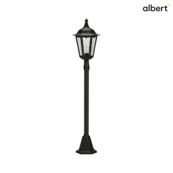 Path light Country style Type No. 4142, height 115cm, E27 QA55 max.57W, cast alu / cathedral glass, black