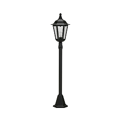 Gulvlampe Landstil Type nr. 4142, højde 115cm, E27 QA55 maks.57W, Støbt aluminium / Katedralglas, sort