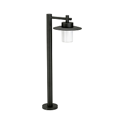 Gulvlampe Landstil Hatform flad Type nr. 4152, IP44, højde 88.5cm, E27 QA55 maks. 57W, Støbt aluminium / Opalglas, sort matt