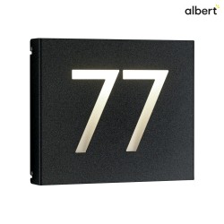 illuminated house number TYPE NO 6004 1-digit, 2-digits IP44, opal, black dimmable