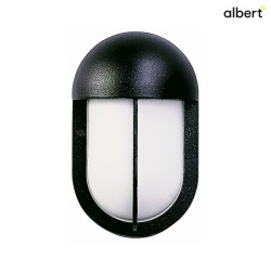 Outdoor Wall and Ceiling luminaire Type Ne. 6031, oval with partial cover, IP44, E27 QA55 max. 57W, cast alu, black matt