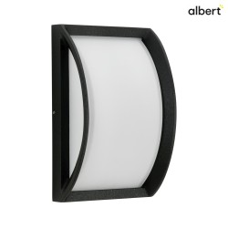 Outdoor Wall and Ceiling luminaire Type No. 6289, curved, 18.5 x 28.5cm, IP44, E27 QA55 max. 57W, cast alu / glass, black