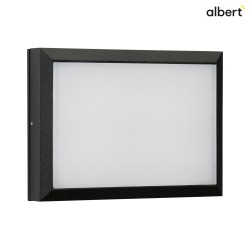 Outdoor LED Wall and Ceiling luminaire Type No. 6403, IP54 IK08, 26 x 19cm, 16W 3000K 1600lm, dimmable, black matt