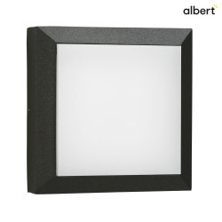 Outdoor LED Wall and Ceiling luminaire Type No. 6561, IP54 IK08, 26 x 26cm, 16W 3000K 1600lm, cast alu, dimmable, black