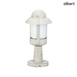 Pedestal luminaire Country style Night watchman Type No. 0530, IP44, 40cm, E27 QA55 max. 57W, cast alu, glass, white-gold