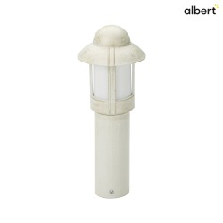 Pedestal luminaire Country style Night watchman Type No. 0531, IP44, 50cm, E27 QA55 max. 57W, cast alu, glass, white-gold