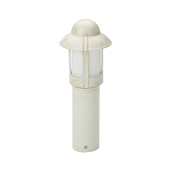 Sokkellampe Landstil Natvagt Type nr. 0531, IP44, højde 50cm, E27 QA55 maks. 57W, Støbt aluminium / Opalglas, hvid-guld