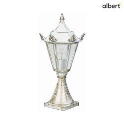 Pedestal luminaire Country style Type No. 0533, IP23, 60cm, E27 QA55 max. 57W, cast alu / glass clear, white-gold