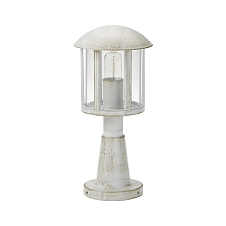 Sokkellampe Landstil Vintage Type nr. 0542, IP44, højde 60cm, E27 QA55 maks. 57W, Støbt aluminium / Akrylglas klar, hvid-guld