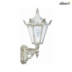 Outdoor Wall luminaire Country style Type No. 1806, standing with bracket, IP23, E27 QA55 max. 57W, cast alu, white-gold