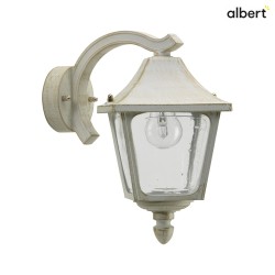 Outdoor Wall luminaire Country style square Type No. 1821, hanging with wall bracket, IP44, E27, cast alu glass, white-gold