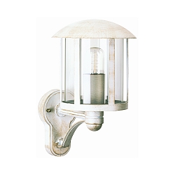 Udend�rs V�glampe Landstil Vintage Type nr. 1834, st�ende med beslag, IP23, E27 QA55 maks. 57W, St�bt alu / klar, hvid-guld