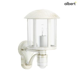 Outdoor Wall luminaire Country style Vintage Type No. 1834 with motion sensor (Type No. 1836), E27, cast alu, white-gold
