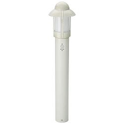 Pullertlampe Landstil Natvagt Type nr. 2025 med bev�gelsesdetektor, IP44, h�jde 90cm, E27, St�bt aluminium / Opal, hvid-guld