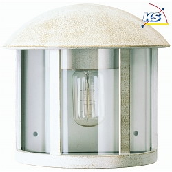 Outdoor Wall luminaire Country style Vintage Type No. 3225, half shape, IP44, E27 QA55, cast alu / clear, white-gold