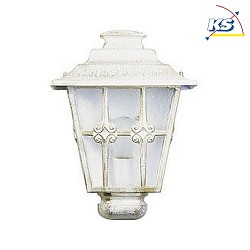 Outdoor Wall luminaire Country style Cross brace Type No. 3227, half shape, IP23, E27, cast alu / glass clear, white-gold
