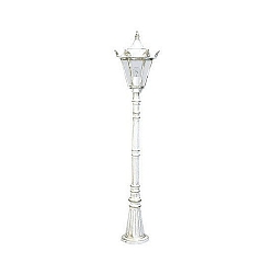Gulvlampe Landstil Type nr. 4137, IP23, højde 146cm, E27 QA55 maks. 57W, Støbt aluminium / glas klar, hvid-guld