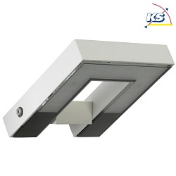 LED Outdoor Wall luminaire Type No. 0219, IP54, 16W 3000K 1600lm, swiveling 120, cast alu / satin glass, white